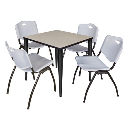 Kahlo Square Table & Chair Sets, 30 W, 30 L, 29 H, Wood, Metal, Plastic Top, Maple